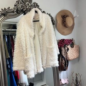 Aerie Oversized Sherpa Jacket White Size Small